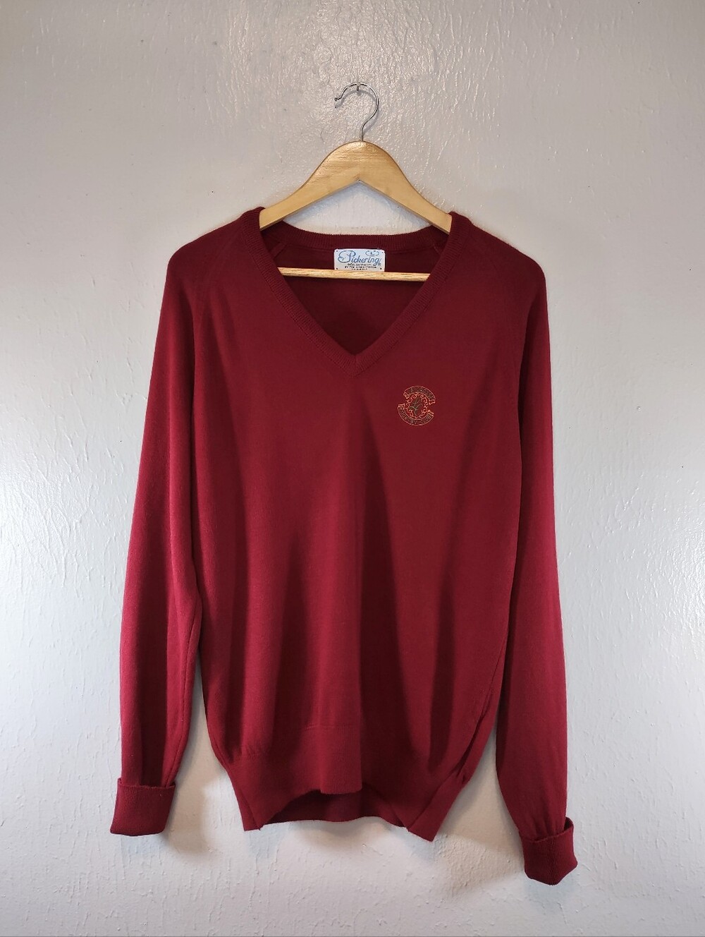 Vintage Golf‎ V Neck Pickering LaCrosse Country Club Preppy Sweater Men's Large